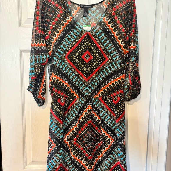 Colorful Geometric Pattern Dress - Picture 1 of 4